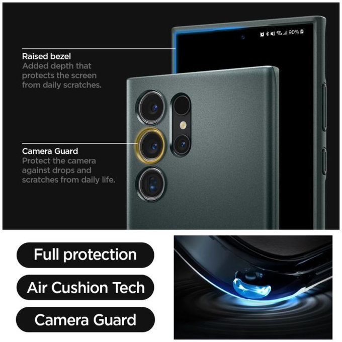 Spigen - Puzdro Thin Fit pre Samsung Galaxy S24 Ultra, Abyss Green