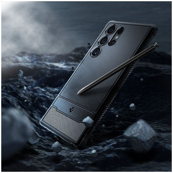 Spigen - Puzdro Rugged Armor pre Samsung Galaxy S24 Ultra, Matte Black