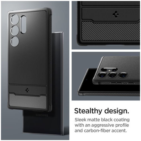 Spigen - Puzdro Rugged Armor pre Samsung Galaxy S24 Ultra, Matte Black