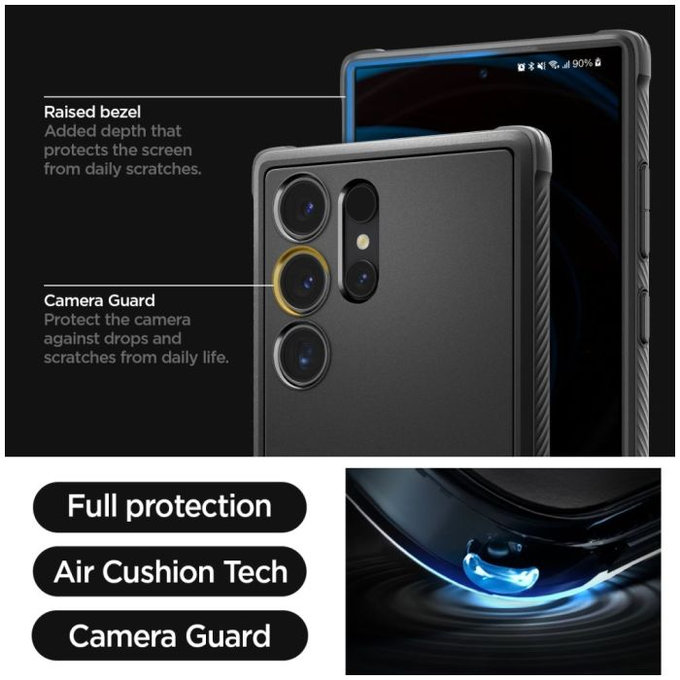 Spigen - Puzdro Rugged Armor pre Samsung Galaxy S24 Ultra, Matte Black