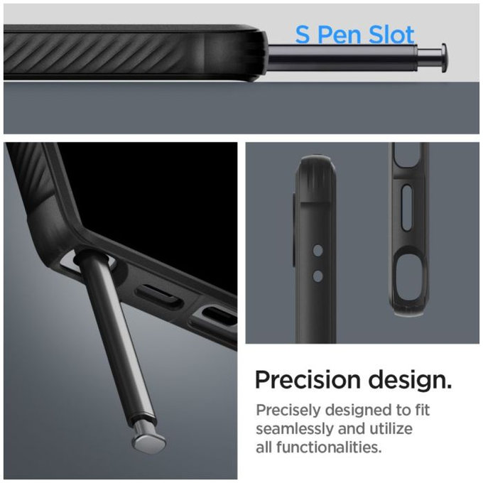 Spigen - Puzdro Rugged Armor pre Samsung Galaxy S24 Ultra, Matte Black