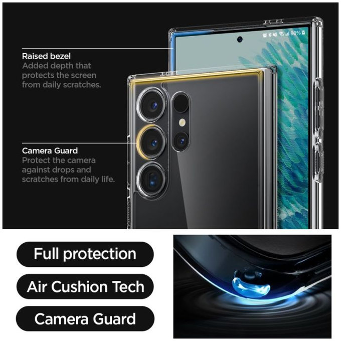 Spigen - Puzdro Ultra Hybrid pre Samsung Galaxy S24 Ultra, transparentná