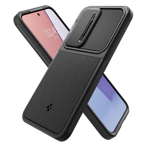 Spigen - Puzdro Optik Armor pre Samsung Galaxy S24, čierna
