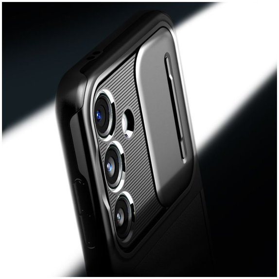 Spigen - Puzdro Optik Armor pre Samsung Galaxy S24, čierna