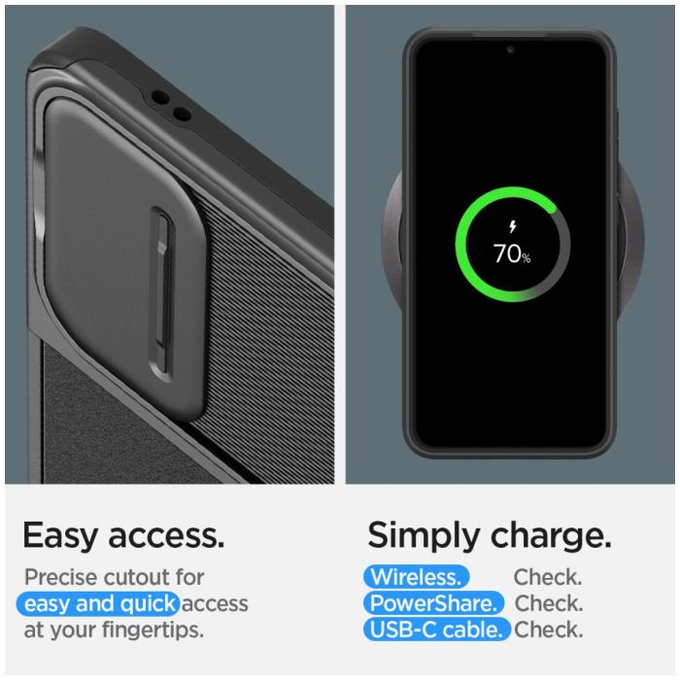 Spigen - Puzdro Optik Armor pre Samsung Galaxy S24, čierna