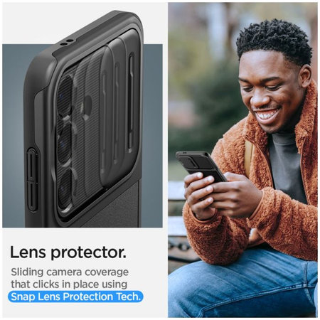 Spigen - Puzdro Optik Armor pre Samsung Galaxy S24, čierna