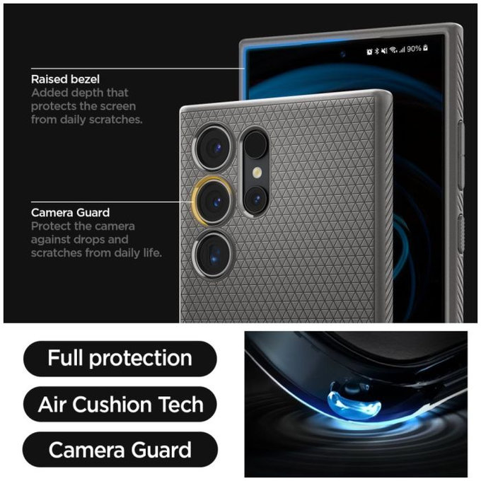 Spigen - Puzdro Liquid Air pre Samsung Galaxy S24 Ultra, Granite Grey
