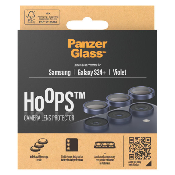 Ochranný kryt objektívu Hoops pre Samsung Galaxy S24+, Fialová, PanzerGlass
