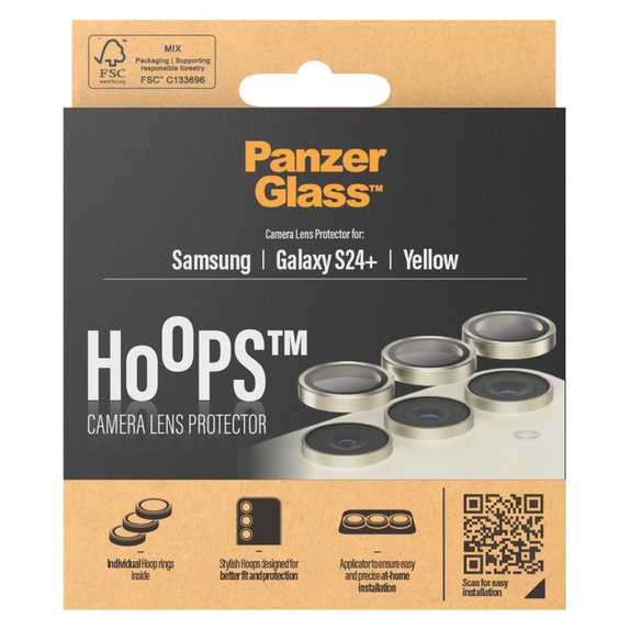Ochranný kryt objektívu Hoops pre Samsung Galaxy S24+, Žltá, PanzerGlass