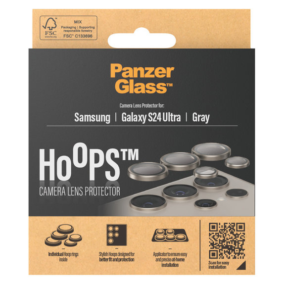 Ochranný kryt objektívu Hoops pre Samsung Galaxy S24 Ultra, Šedá, PanzerGlass