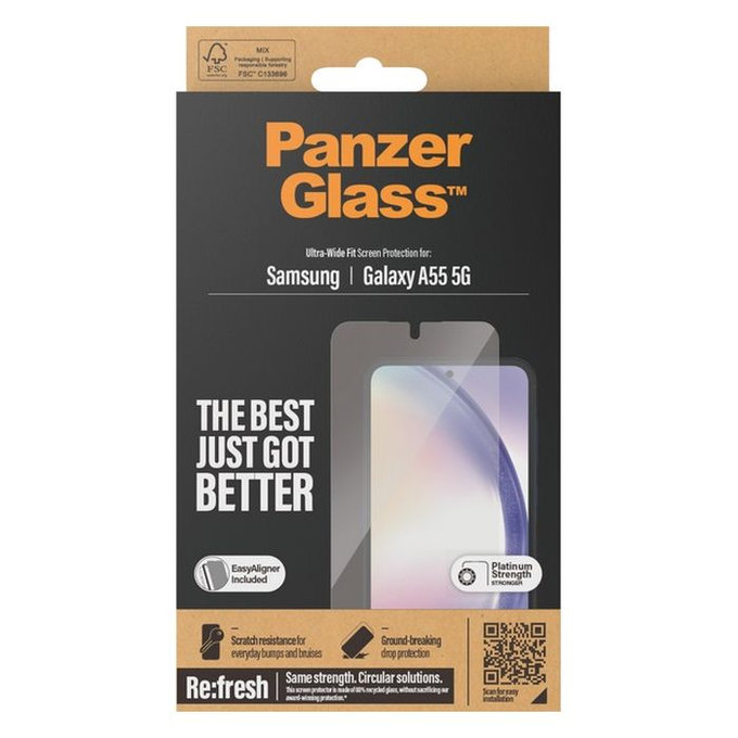 PanzerGlass - Tvrdené sklo Re:fresh UWF s aplikátorom pre Samsung Galaxy A55 5G, čierna