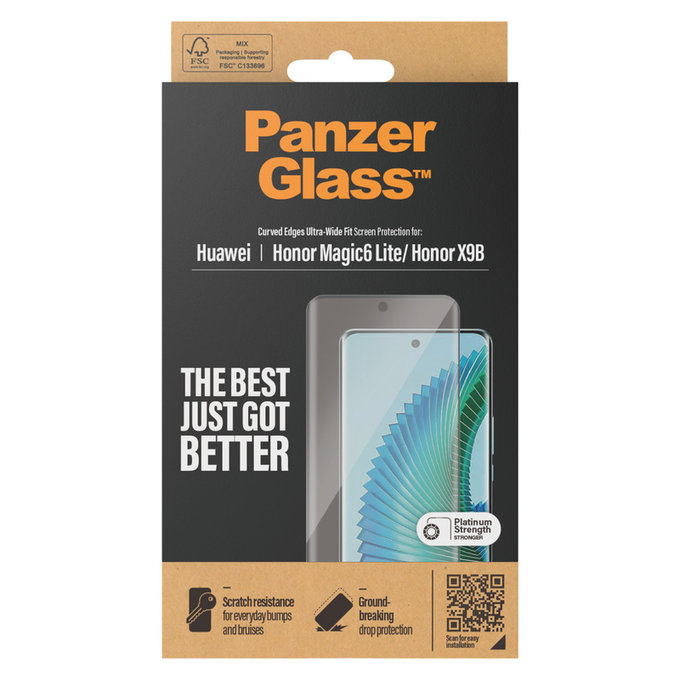 Tvrdené sklo UWF pre Honor Magic6 Lite, Čierna, PanzerGlass