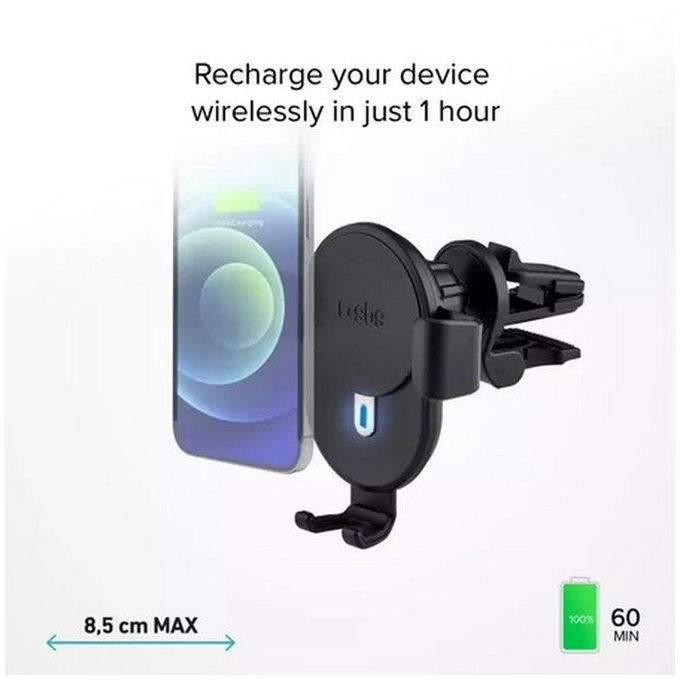 SBS - Držiak do auta Gravity s bezdrôtovým nabíjaním, 10W, čierna