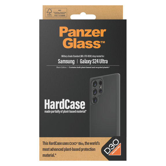 Puzdro HardCase D3O pre Samsung Galaxy S24 Ultra, Čierna, PanzerGlass