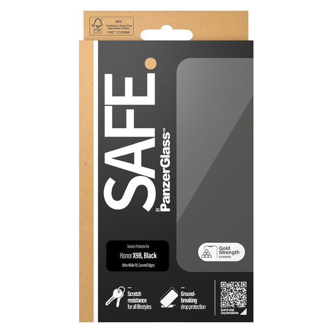 Tvrdené sklo UWF pre Honor Magic6 Lite, Čierna, SAFE by PanzerGlass