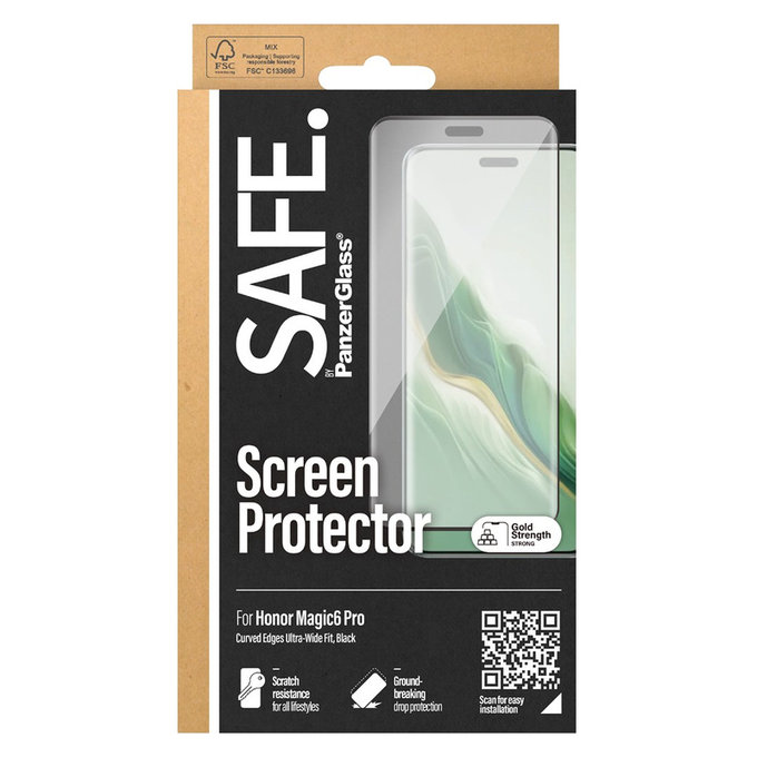 Tvrdené sklo UWF pre Honor Magic6 Pro, Čierna, SAFE by PanzerGlass