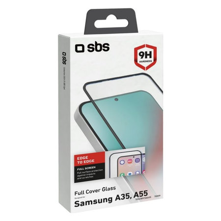SBS - Tvrdené sklo Full Cover pre Samsung Galaxy A35 a A55 5G, čierna
