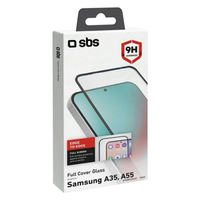 SBS - Tvrdené sklo Full Cover pre Samsung Galaxy A35 a A55 5G, čierna