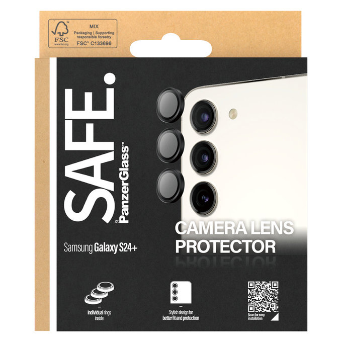 Ochranný kryt objektívu pre Samsung Galaxy S24/S23/S23+, Čierna, SAFE by PanzerGlass