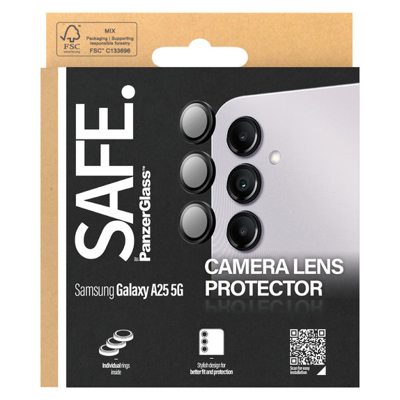 Ochranný kryt objektívu pre Samsung Galaxy A25 5G, Čierna, SAFE by PanzerGlass