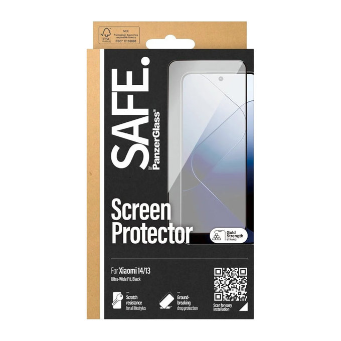 Tvrdené sklo UWF pre Xiaomi 14/13, Čierna, SAFE by PanzerGlass