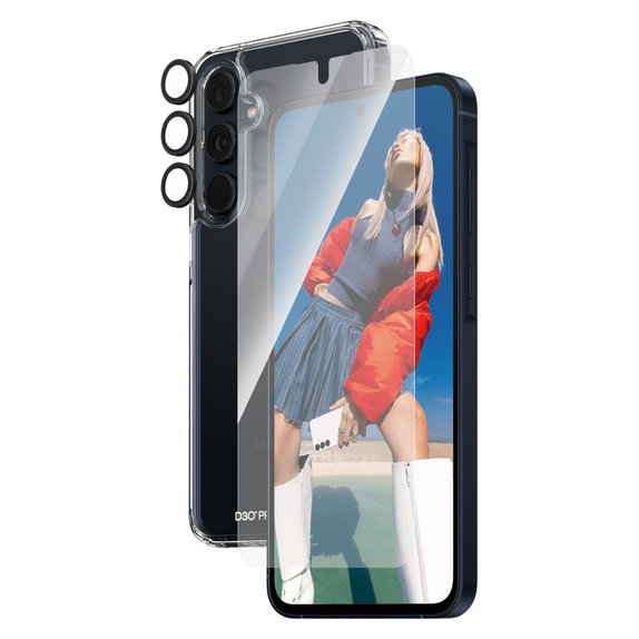 Bundle Hoops + Tvrdené sklo UWF + Hard Case D3O pre Samsung Galaxy A55 5G, PanzerGlass