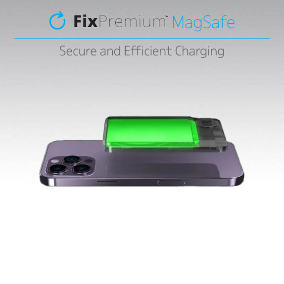 FixPremium - MagSafe PowerBank s LCD 5000mAh, čierna