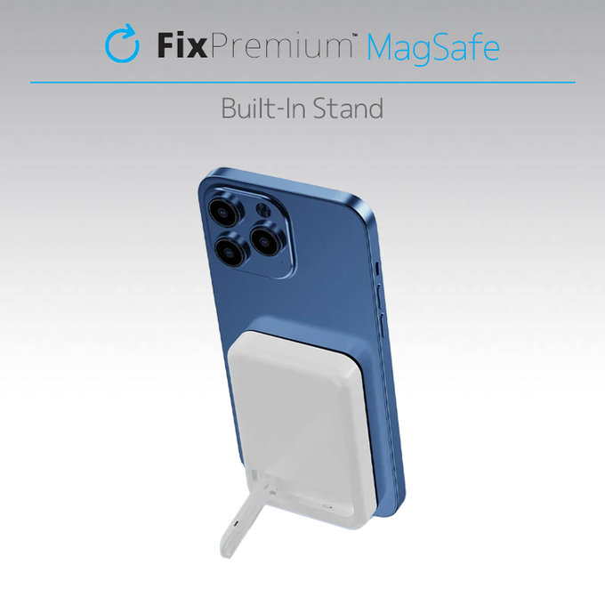 FixPremium - MagSafe PowerBank so Stojanom 5000mAh, čierna