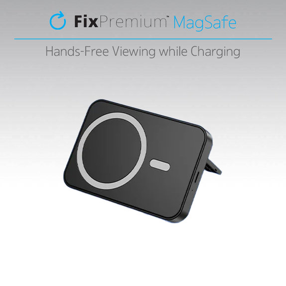 FixPremium - MagSafe PowerBank so Stojanom 5000mAh, čierna
