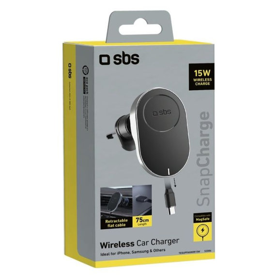 SBS - Držiak do auta s MagSafe, 15W, čierna