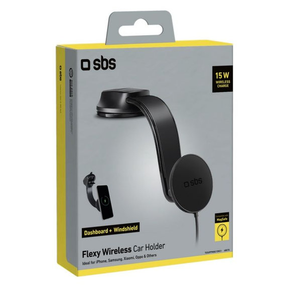 SBS - Držiak do auta Flexy s MagSafe, 15W, čierna