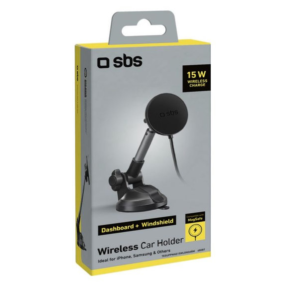 SBS - Držiak do auta s ramenom a MagSafe, 15W, čierna