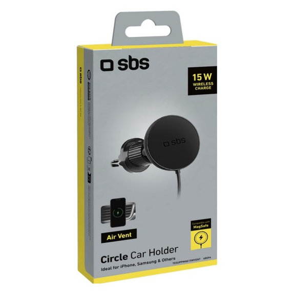 SBS - Držiak do auta Circle s MagSafe, 15W, čierna