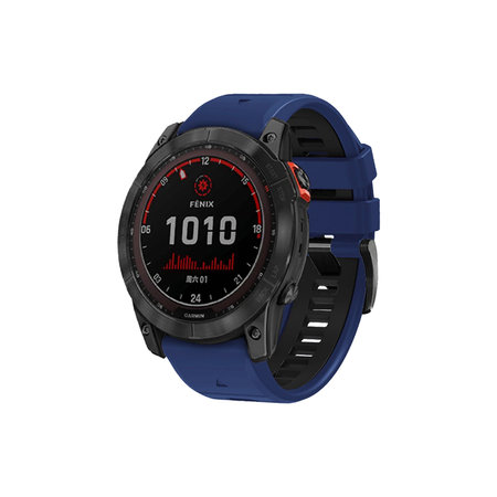 FixPremium - Dvojfarebný Silikónový Remienok pre Garmin (QuickFit 26mm), modrý