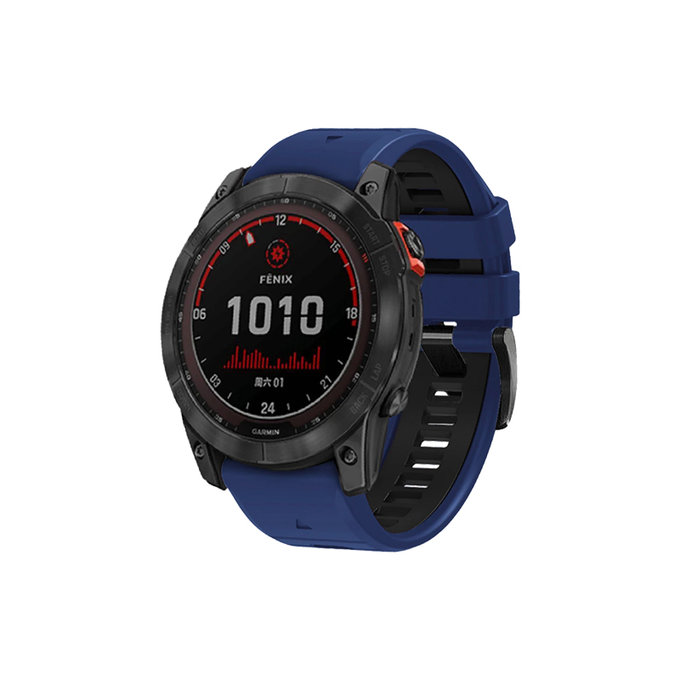 FixPremium - Dvojfarebný Silikónový Remienok pre Garmin (QuickFit 22mm), modrý