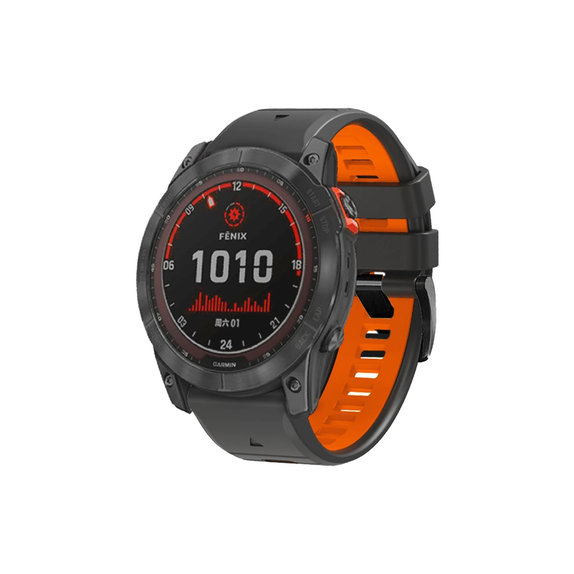 FixPremium - Dvojfarebný Silikónový Remienok pre Garmin (QuickFit 26mm), sivý