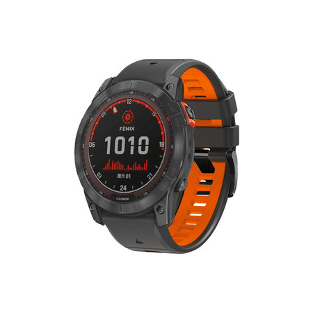FixPremium - Dvojfarebný Silikónový Remienok pre Garmin (QuickFit 22mm), sivý