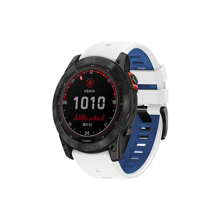 FixPremium - Dvojfarebný Silikónový Remienok pre Garmin (QuickFit 22mm), biely