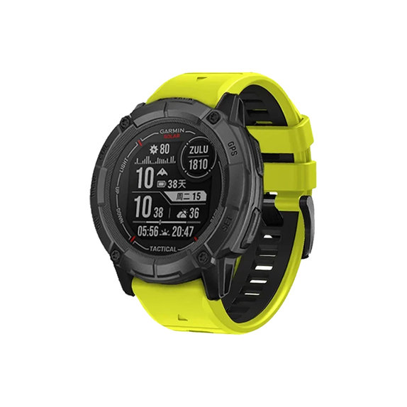 FixPremium - Dvojfarebný Silikónový Remienok pre Garmin (QuickFit 26mm), zelený