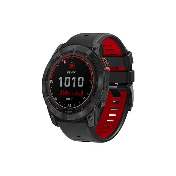 FixPremium - Dvojfarebný Silikónový Remienok pre Garmin (QuickFit 26mm), čierny
