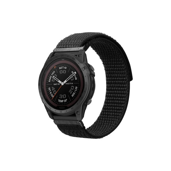 FixPremium - Nylonový Remienok pre Garmin (QuickFit 22mm), čierny