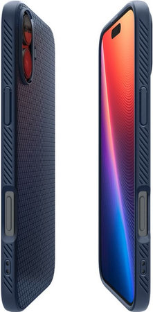 Spigen - Puzdro Liquid Air pre iPhone 16, navy blue