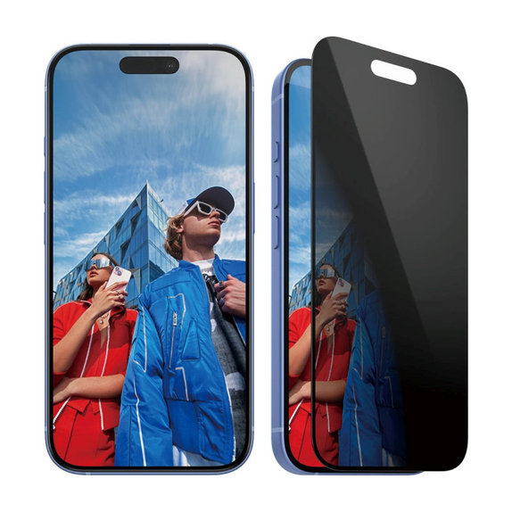 Tvrdené sklo UWF Privacy s aplikátorom pre iPhone 16/15, Čierna, PanzerGlass