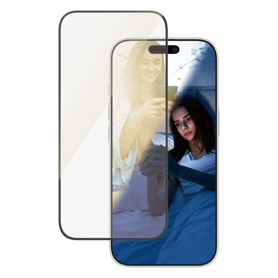 Tvrdené sklo UWF Eyecare s aplikátorom pre iPhone 16 Pro, Čierna, PanzerGlass