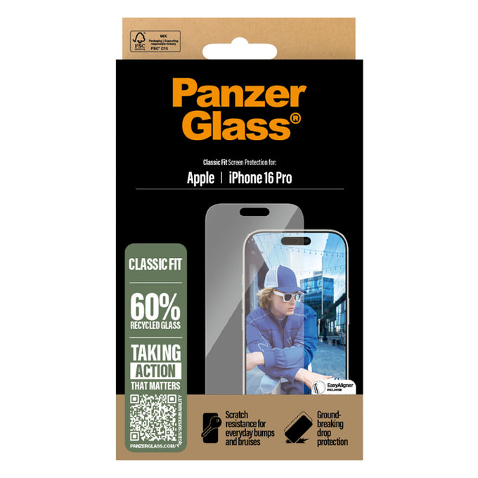 PanzerGlass - Tvrdené Sklo pre iPhone 16 Pro, transparentná