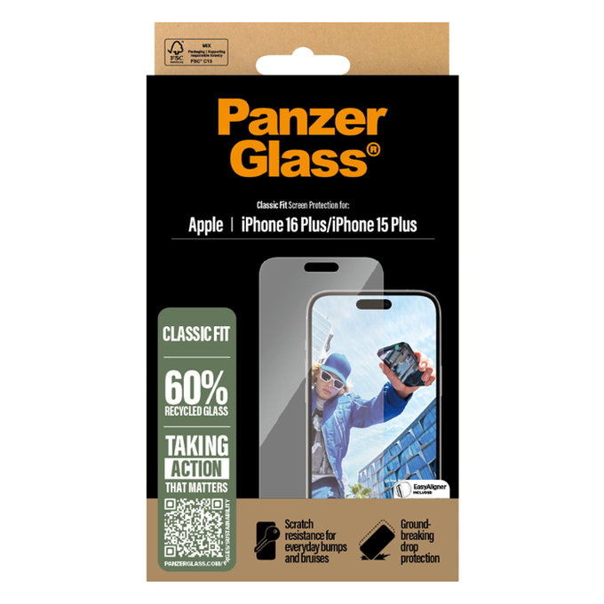 PanzerGlass - Tvrdené Sklo pre iPhone 16 Plus, transparentná