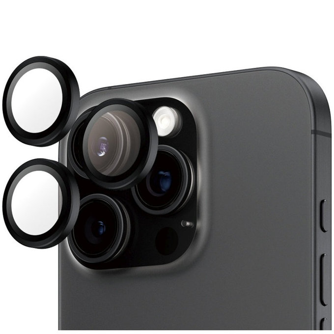 Ochranný kryt objektívu Hoops pre iPhone 16 Pro Max/16 Pro, Čierna, PanzerGlass