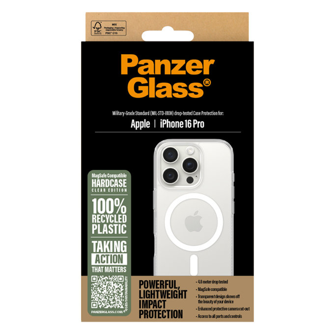 PanzerGlass - Puzdro HardCase s MagSafe pre iPhone 16 Pro, transparentná