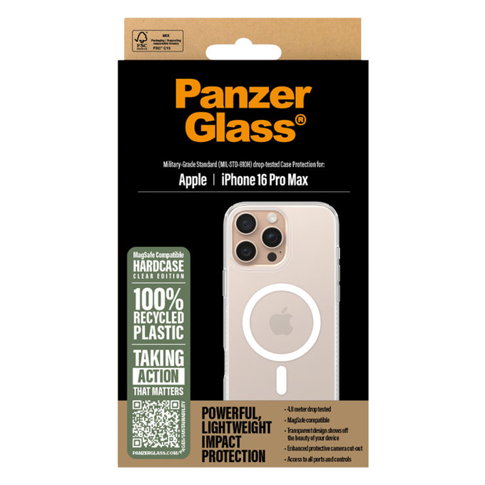 PanzerGlass - Puzdro HardCase s MagSafe pre iPhone 16 Max Pro, transparentná