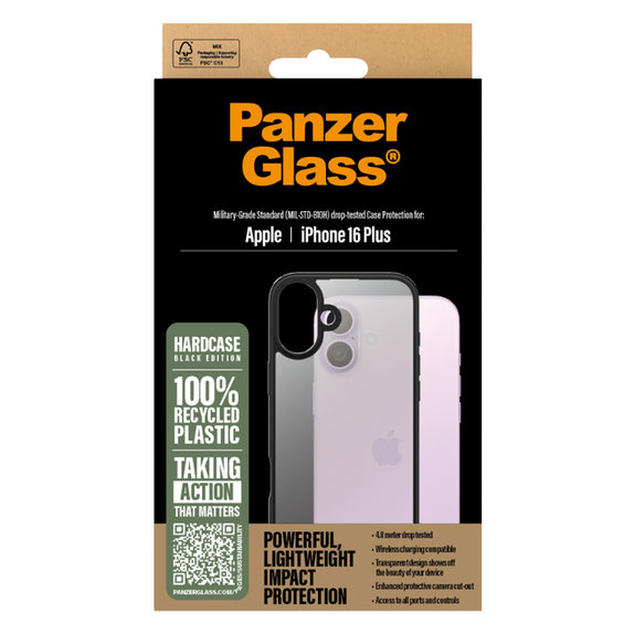 PanzerGlass - Puzdro HardCase pre iPhone 16 Plus, čierna